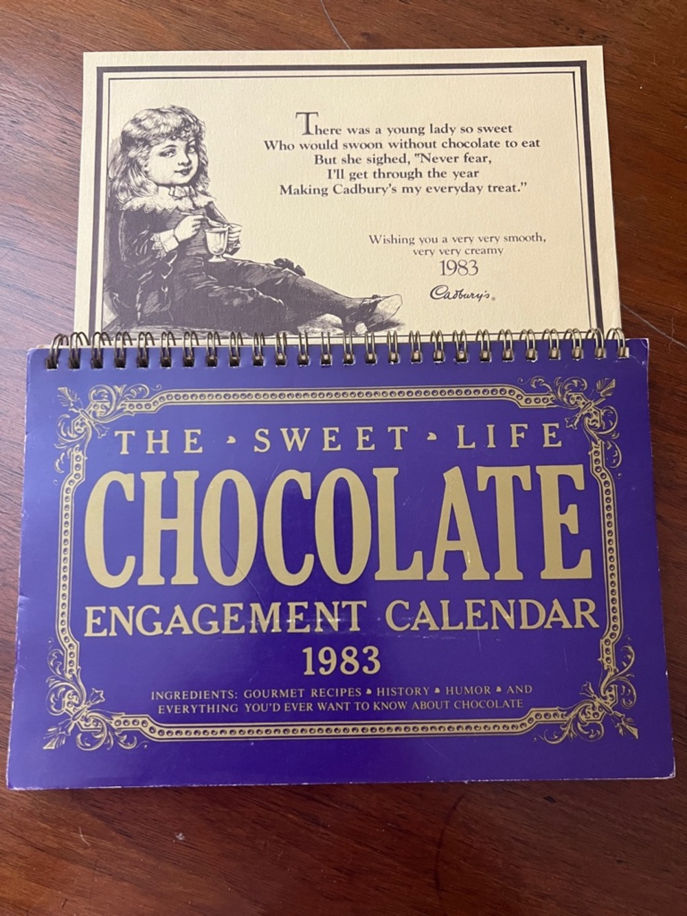 Vintage chocolate engagement calendar 1983